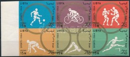 ** 1964 Nyári Olimpia, Tokió Vágott Sor ívszéli 6-os Tömbben Mi 160-165 B - Other & Unclassified