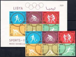 ** 1964 Tokiói Olimpia Vágott Hatostömb Mi 160-165 B + Blokk Mi 8 B - Other & Unclassified