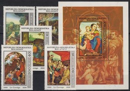 ** 1984 Correggio Festmények Sor Mi 945-949 + Blokk 25 - Other & Unclassified