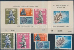 ** 1965 Nyári Olimpia Fogazott Sor Mi 1192-1196 + Vágott Blokk Pár Mi 3-4 - Autres & Non Classés