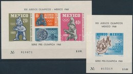 ** 1965 Nyári Olimpia, Mexikó Blokk Sor Mi 3-4 - Altri & Non Classificati