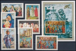 ** 1972 Festmény Sor + Blokk,
Painting Set + Block
Mi 722-728 + Mi 30 - Other & Unclassified