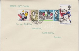 1966 Football Világbajnokság, Anglia Mi 422-424 FDC-n - Other & Unclassified