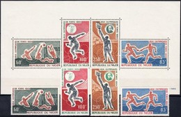 ** 1964 Tokiói Nyári Olimpia Sor Mi 79-82 + Blokk Mi 3 - Andere & Zonder Classificatie