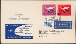 1955 Lufthansa Első Repülés Levél / First Flight Cover München - Köln - Autres & Non Classés