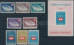 ** 1963 Téli Olimpia, Innsbruck Vágott Sor Mi 1257-1264 + Blokk Mi 49 - Autres & Non Classés