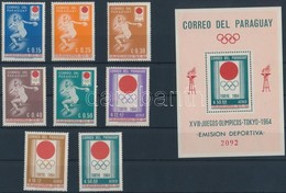 ** 1964 Tokiói Olimpia Sor Mi 1265-1272 + Blokk Mi 50 - Other & Unclassified
