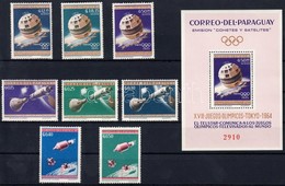 ** 1964 Űrutazás: Tokiói Olimpia Sor Mi 1295-1302 + Blokk Mi 54 - Andere & Zonder Classificatie