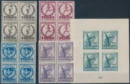 ** 1948 Balkáni Sportjátékok Sor 4 Db Négyestömbben és 1 Db Kisívben Mi 1096-1100 - Altri & Non Classificati