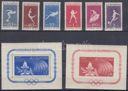 ** * 1960 Római Nyári Olimpia Sor Mi 1847-1852 (falcos) + Blokksor Mi 46-47 - Other & Unclassified