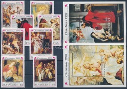 ** 1990 Rubens Festmények Sor Mi 1565-1572 + 2 Blokk Mi 108-109 - Autres & Non Classés