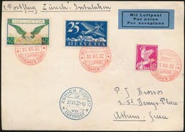 1932 INTERNAT FLUGMEETIN Alkalmi Légi Levél Athénbe / Airmail Cover To Greece - Other & Unclassified