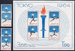 ** 1964 Tokiói Olimpia Sor Mi 60-63 + Blokk Mi 1 - Andere & Zonder Classificatie