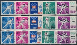 ** 1964 Téli Olimpia, Innsbruck Fogazott és Vágott Sor + Sor Felülnyomással Mi 2866-2870 A-B + 2887-2891 - Autres & Non Classés