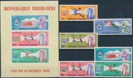 ** 1967 Nyári Olimpia Fogazott Sor Mi 626-631 A + Vágott Blokk Mi 32 - Autres & Non Classés