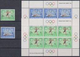 ** 1968 Mexikói Nyári Olimpia Sor + Kisívsor Mi 487-488 - Autres & Non Classés