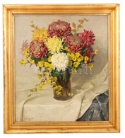 Aradi Edvi Illés Jenő  (1886-1962): Virágcsendélet. Olaj, Vászon, Keretben, 80×70 Cm - Sonstige & Ohne Zuordnung