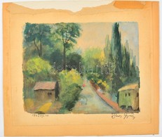 Boros György (1955-2005) : Út Az Erdő Felé. Akvarell, Papír, Jelzett, 17×23 Cm - Other & Unclassified