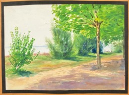 Helbing Aranka (1898-1974): Balaton Part. Akvarell, Papír, Jelzett, 24,5×34 Cm - Andere & Zonder Classificatie