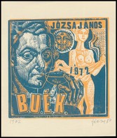 Józsa János (1936-2019): BÚÉK 1972. Linó, Papír, Jelzett .11x11 Cm, - Otros & Sin Clasificación