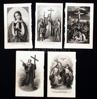 Litográfiák: Szent Képek, Bibliai Jelenetek, 5db, 14,5xc9cm - Prenten & Gravure