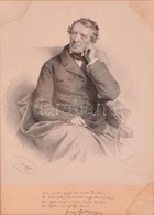 Franz Grillpurzer (1791-1872) Kőnyomatos Portréja. Aláírással. Joseph Kriehuber Litográfiája. Kissé Foltos. 26x37 Cm Üve - Prenten & Gravure