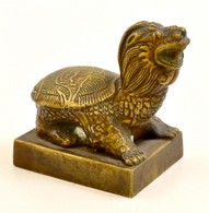 Teknőst Formázó, Nagyméretű Bronz Kínai Pcseétnyomó. / Large Turtle Shaped Chinese Bronze Seal Maker 9x9 Cm - Sonstige & Ohne Zuordnung
