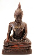 Ülő Buddha Szobor, Műgyanta?, Apró Kopásnyomokkal, Egy Helyütt Ragasztott, M: 12,5 Cm - Altri & Non Classificati