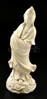 Guan Yin, Fehér Mázas, Javított, Jelzés Nélkül, M:18 Cm - Autres & Non Classés