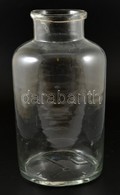 8 Literes Régi Hutaüveg, Apró Csorbákkal, Kopásokkal, M: 36 Cm - Glass & Crystal