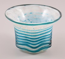 Mdina Váza, Plasztikus Rátéttel, Több Rétegű, Jelzett, Hibátlan, M:8 Cm - Verre & Cristal