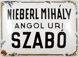 Nieberl Mihály Angol úri Szabó Sérült Zománctábla, 25×35 Cm - Andere & Zonder Classificatie