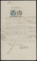 1868 Teljes Okmány 15Fl  + 2 Fl50kr Illetékbélyeggel Klf Kiadásokkal - Unclassified
