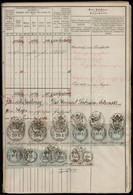 1862 Teljes Protocoll, 60 Oldalas Okmány 3x20FL + 4x10Fl + 1Fl +  22x30kr + 20x6kr 2x5kr Illetékbélyegekkel - Zonder Classificatie