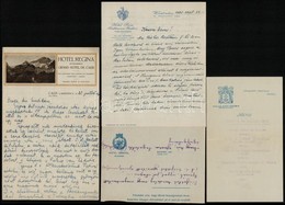 Cca 1911-1936 Hotelek Fejléces Levélpapírjaira írt Levelek és Menükártya, 7 Db - Unclassified