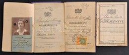 1926-1945 Vegyes Okmány Tétel, 4 Db, Közte 3 Db Munkakönyvvel, Valamint 1 Db Fényképes Alkalmaztatási  Igazolvánnyal. - Unclassified