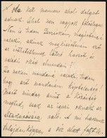 Cca 1900 Jászai Mari (1850-1926) Színésznő Saját Kézzel írt Levéltöredéke 4 Beírt Oldalon. A 'Zsozsónak'. Az érdekes Tar - Sin Clasificación