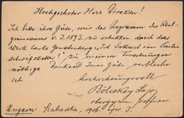 1906 Szabadka, Bölcskey Lajos (1876-?) Szabadkai Reálgimnáziumi Tanár és Szakíró Levele A Berlini Friedrichs Reálgimnázi - Autres & Non Classés