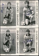 Cca 1980-1990 Dinamo Dresden Német Focicsapat 4 Játékosának (Torsten Gütschow, Steffen Büttner, Andreas Trautmann, Hans- - Autres & Non Classés