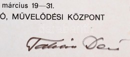 1972 Takács Desző Grafikus Aláírt Kiállítási Katalógusa - Andere & Zonder Classificatie