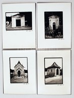 1985 Boros György: Kripták A Nyíregyházi Temetőben, 4 Db Aláírt Vintage Fotó Fekete Kartonra Ragasztva, A Magyar Fotográ - Other & Unclassified