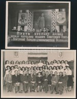Cca 1951 Rákosi, Sztálin és Lenin Portréi Különböző Rendezvényeken, 2 Db Fotó, 9×12 és 9×14 Cm - Autres & Non Classés