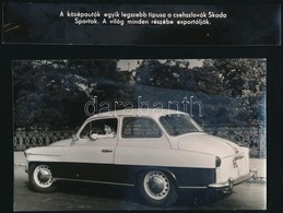 Skoda Spartak Csehszlovák Autó, Eredeti Sajtófotó, Külön Felirattal, 16,5×10 Cm - Other & Unclassified