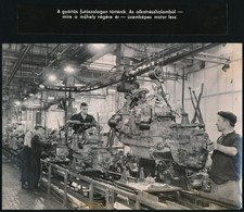 Motorok Gyártósoron A Szovjet Unióban, Eredeti Sajtófotó, Külön Felirattal, 21×14 Cm - Other & Unclassified