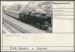 1982 Sopron, 424.064-es Sorozatszámú Mozdony, Kartonon, 9×13,5 Cm - Other & Unclassified
