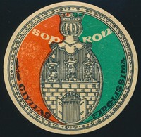 Cca 1940-1950 Sopron Bőröndcímke, D: 8 Cm - Reclame