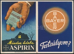 Bayer Gyógyszeres Reklámlap Testsúlynaptárral - Publicidad