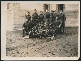Cca 1914-1918 Katonák Géppuskával, Csoportkép, Fotólap, 9×12 Cm - Andere & Zonder Classificatie