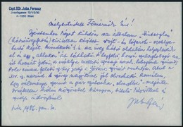 1986 Juba Ferenc Ismert Tengerész Saját Kézzel írt Levele Ferenczy Bélához + A 14. Torpedónaszád Címere Fotón - Other & Unclassified
