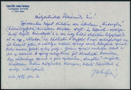 1986 Juba Ferenc Ismert Tengerész Saját Kézzel írt Levele Ferenczy Bélához + A 14. Torpedónaszád Címere Fotón - Sonstige & Ohne Zuordnung